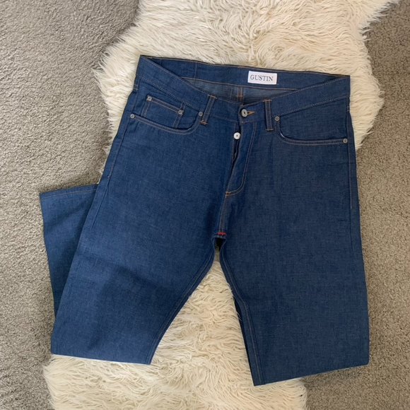 Gustin Other - Gustin Slim Fit Raw Denim Blue Jeans - Size 35.